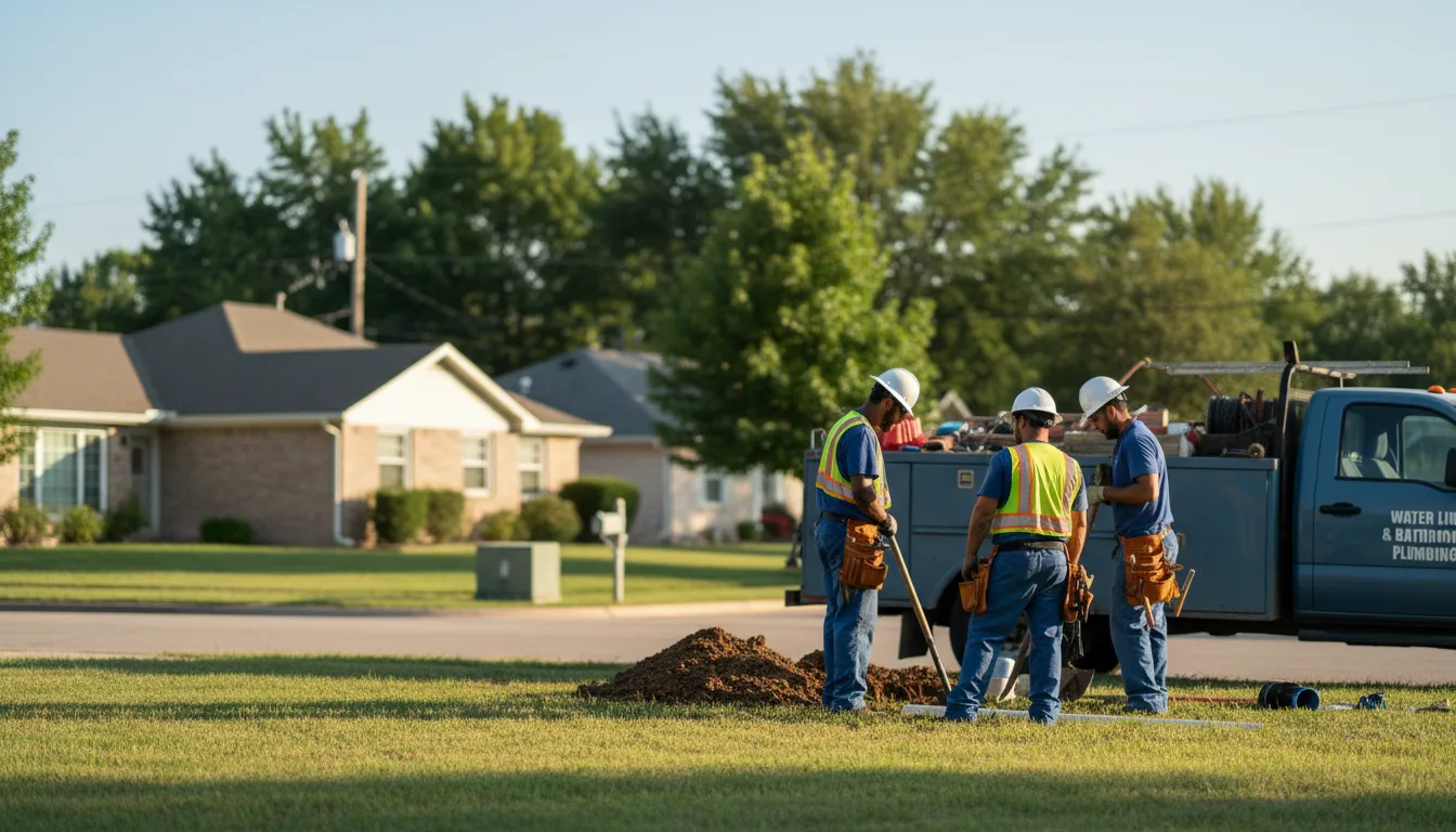 Residential water line and bathroom plumbing service in Lambrook, AR